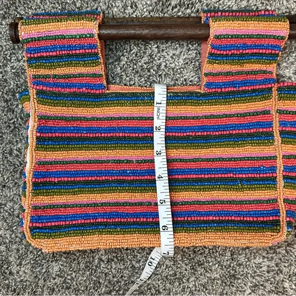 ANTONIO MELANI Beaded Tote w/ Bamboo Handles NWOT - Picture 10 of 12